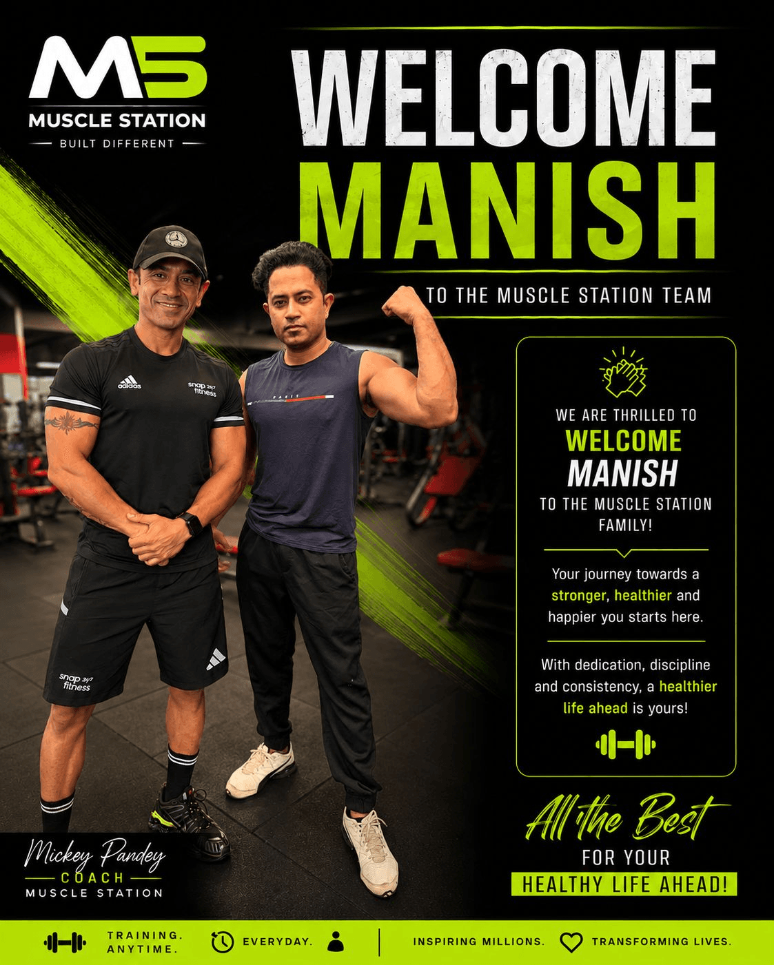Welcome Manish to the Muscle Station team