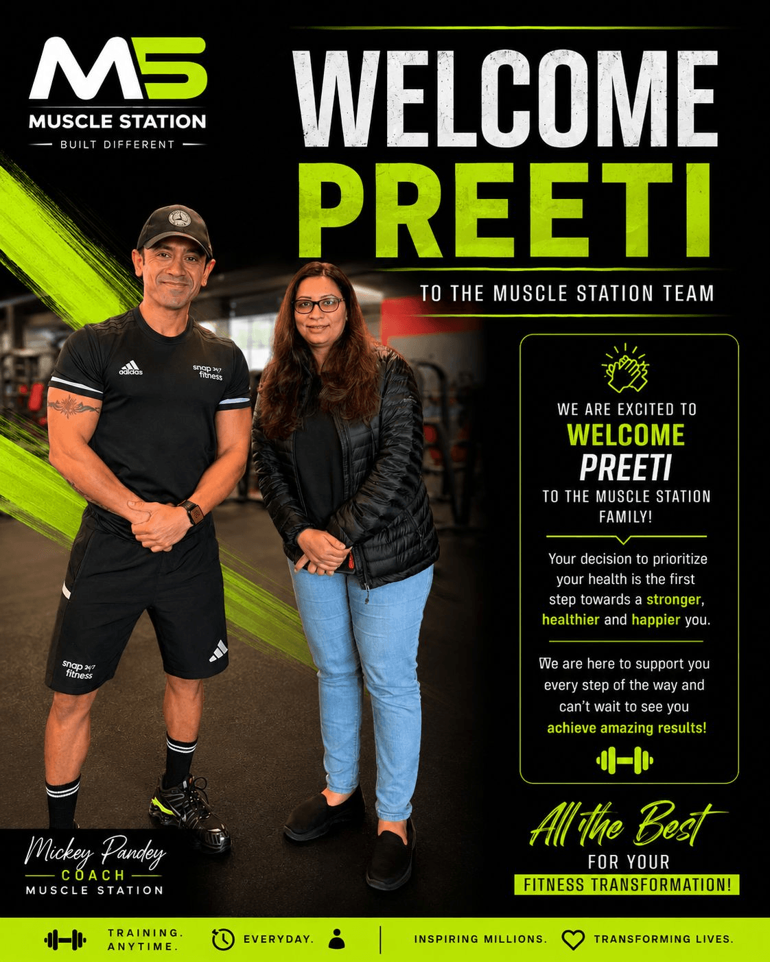 Welcome Preeti to the Muscle Station team