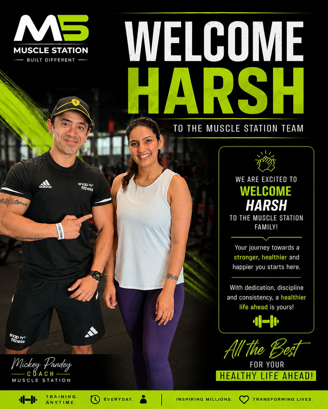 Welcome Harsh to the Muscle Station team