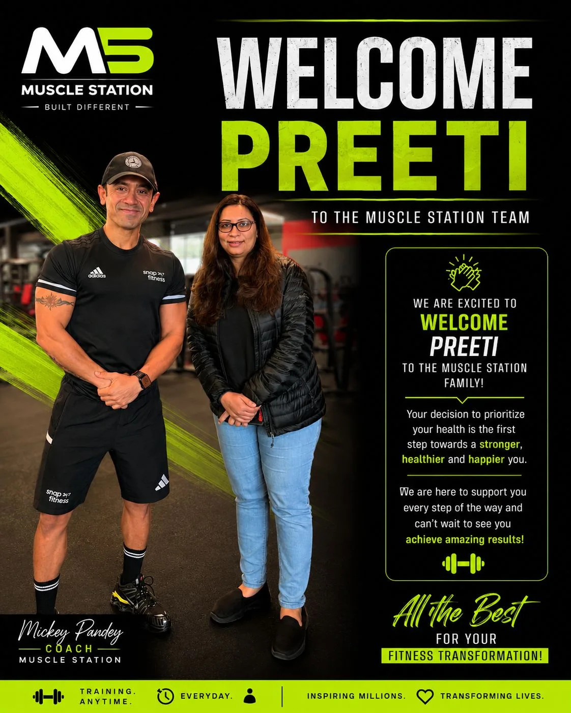 Welcome Preeti to the Muscle Station team