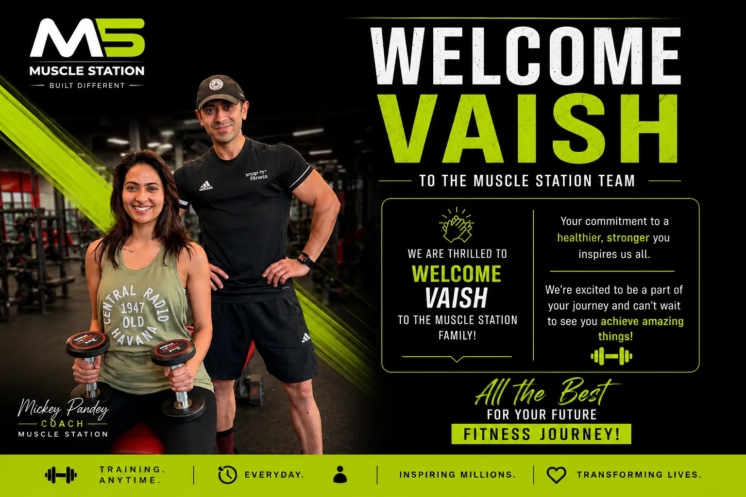 Welcome Vaish to the Muscle Station team