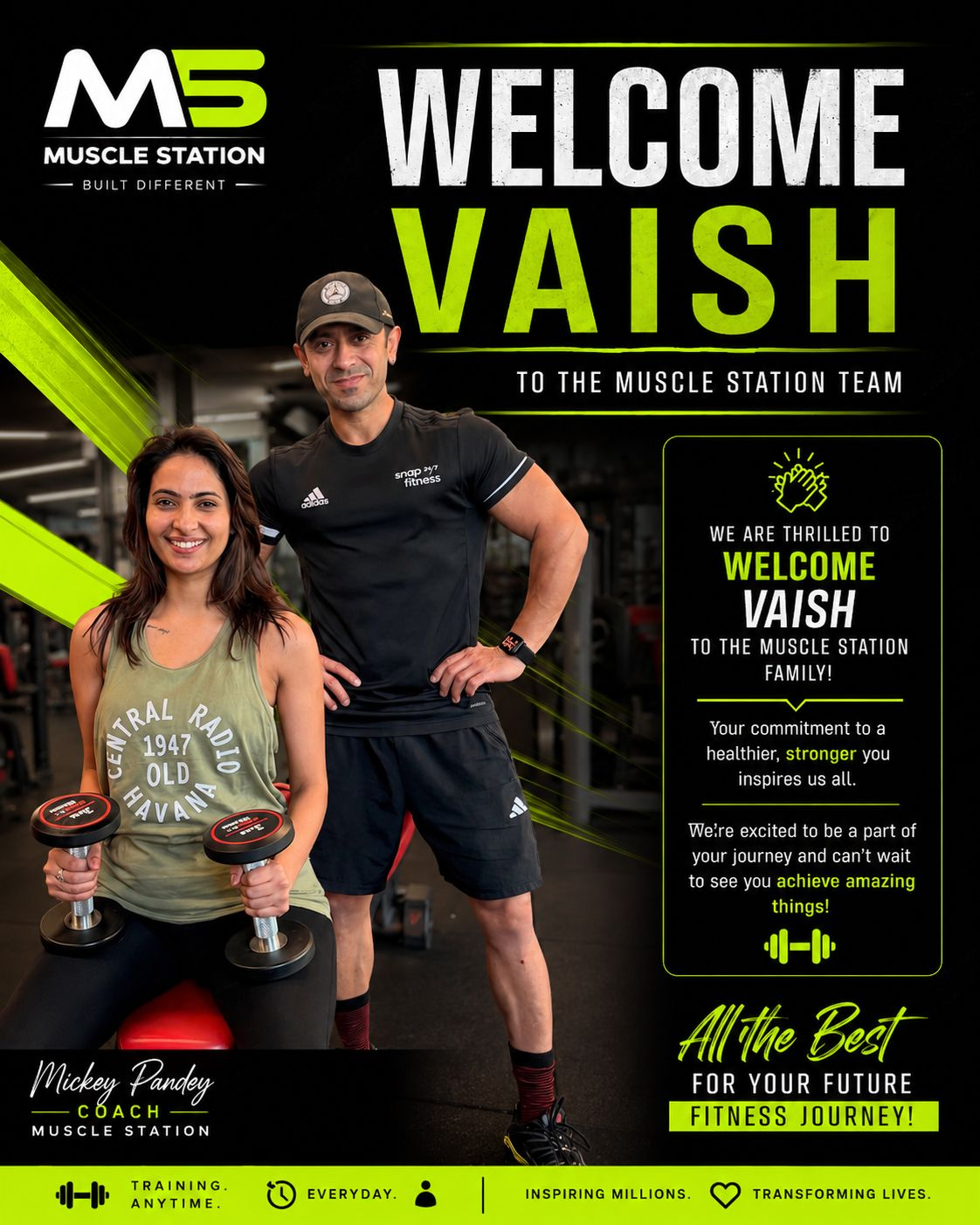 Welcome Vaish to the Muscle Station team